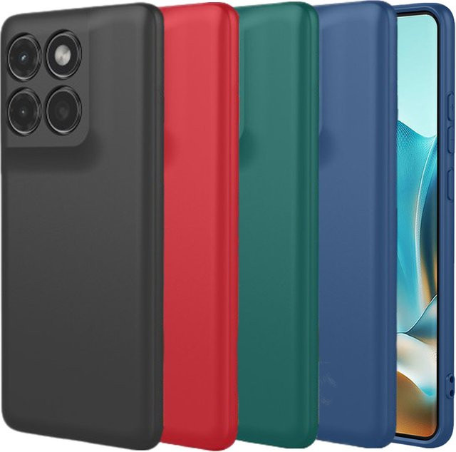 Flexible Flüssigsilikon-TPU Schutzhülle für Motorola Moto G37 G47 G67 G77 G17 G57 Power G56 G86 5G G06 5G in Schwarz und Lila - Bild 1