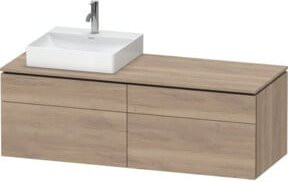 Duravit Waschtischunterschrank L-Cube in Ei Marmor Weiß, B/T/H: 142 x 55 x 48,2 cm - Bild 1