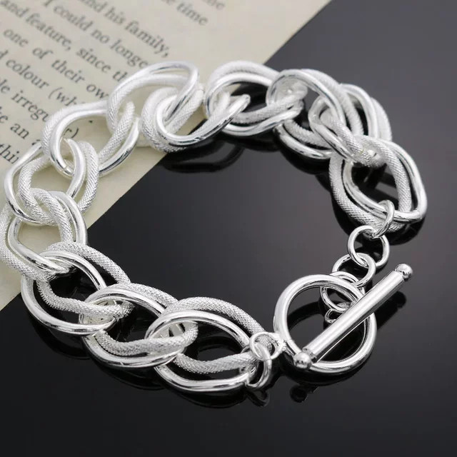 URMYLADY Doppel-Twist-Kettenarmband, 925 Silber, Damen - Bild 1