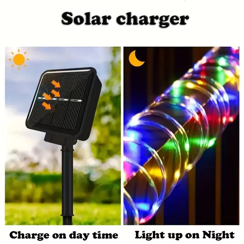 DBF Solar-LED-Lichterkette Mehrfarbig mit 8 Modi und Dämmerungssensor für Garten und Außenbereich - Bild 3
