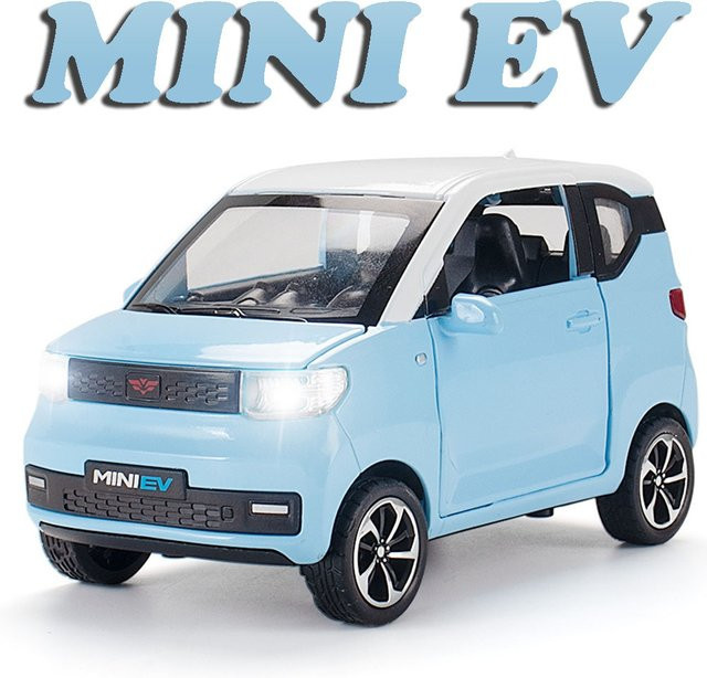 MAKEDA WuLing HongGuang Mini EV-Autos, Spielzeugmodelle, Maßstab 1:24, Legierung, mit Licht und Sound - Bild 1