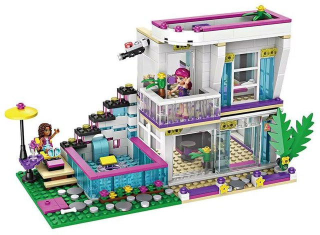 Jie Gao Popstar Haus und Freundschaftsbus Bausteine 760-teiliges Set ab 3-6 Jahren - Bild 1
