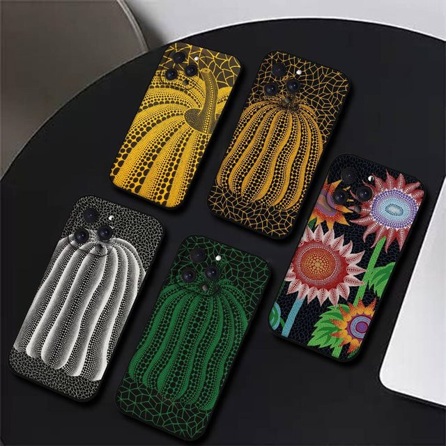 Handyhülle Kürbis Y-Yayoi K-Kusama Design für Apple iPhone 17 16 15 14 13 12 11 Pro Max Plus Mini aus weichem TPU - Bild 1
