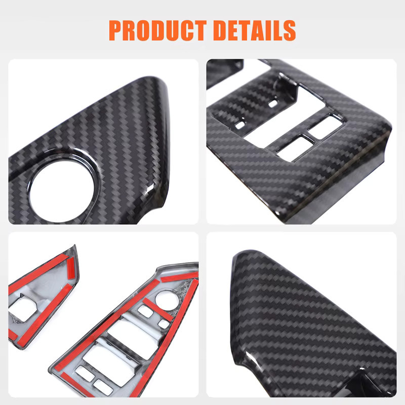 Suetlcoity ABS Auto Tür Armlehne Fensterheber Schalter Panel Abdeckung Trim für BMW 6er E63 E64 2004-2009 in Schwarz - Bild 5