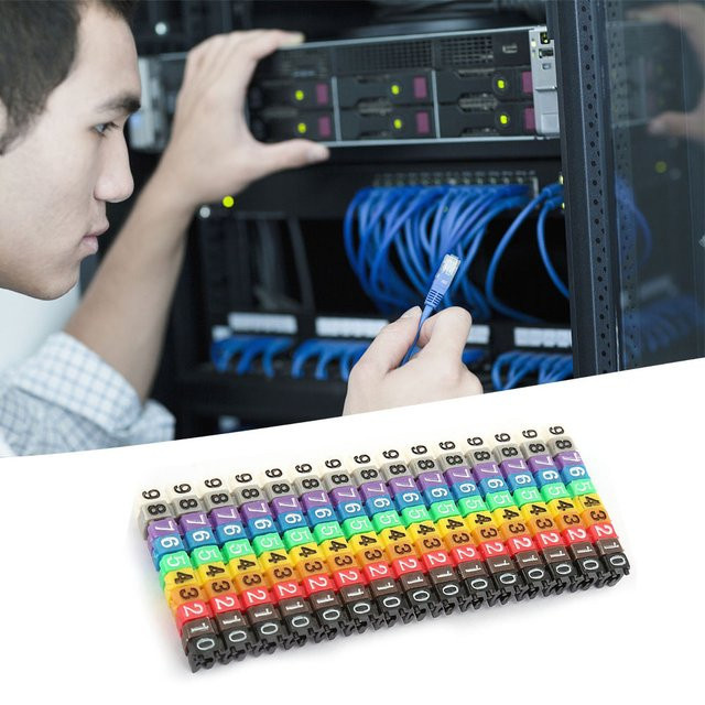 Qiilu Digitale Kabelmarkierung für Draht und Rohr, 150 Stück, Mehrfarbig, 1,5 mm² - Bild 1