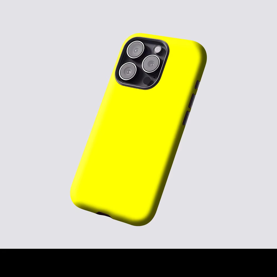 Aurbe Matte 2-in-1 MagSafe Hülle für iPhone 17 16 15 14 Plus Pro Max Stoßfeste Hartschale in Fluoreszierend Gelb - Bild 2