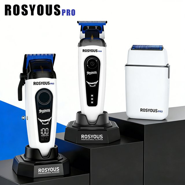 ROSYOUS Herren-Haarschneidegerät-Set mit DLC-Klinge, Weiß - Bild 1