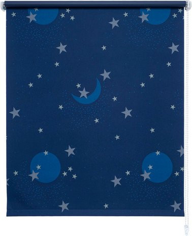 LIEDECO Seitenzug-Rollo verdunkelnd aus Stoff in Blau, Breite: 102 cm, Höhe: 180 cm - Bild 1
