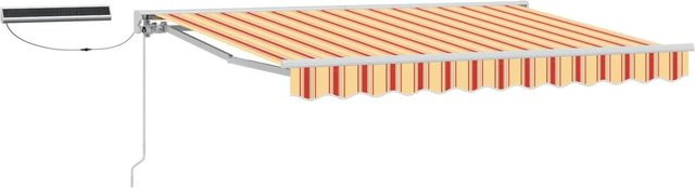 vidaXL Elektrische Ausziehbare Markise mit Semi-Cassette in Gelb, Orange und Weiß aus Polyester und Aluminium, B: 350 cm, T: 200 cm - Bild 1