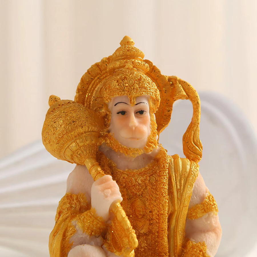 Kesoto Hanuman Figur Gold Handgefertigte Affengott Skulptur für Meditation und Tempeldekoration - Bild 3