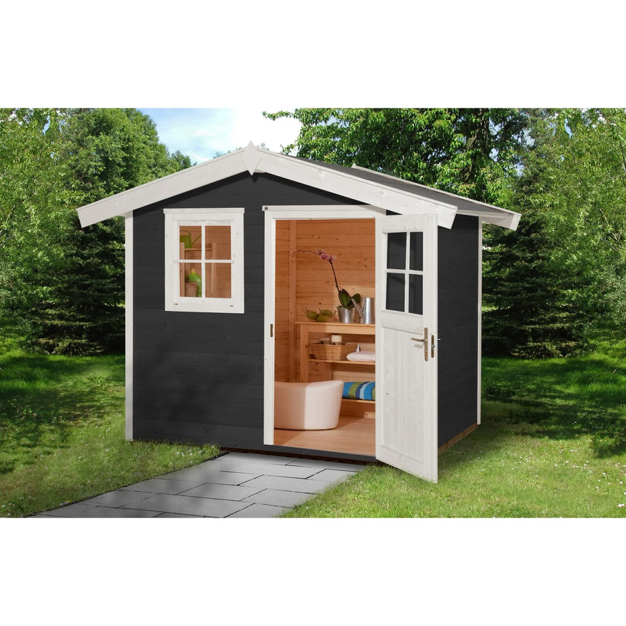 WEKA Gartenhaus 123 Gr.2 aus Fichtenholz mit Satteldach in Anthrazit, B/H/T: 306 x 237 x 235 cm - Bild 2