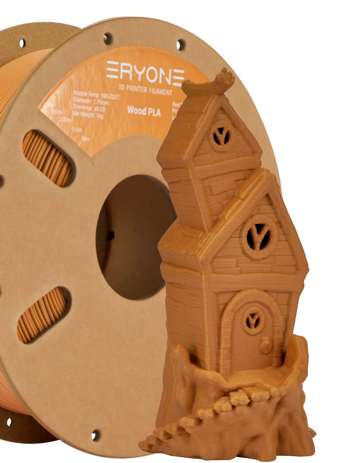 ERYONE Holz-PLA-Filament für 3D-Drucker, 1,75 mm, Braun, 1 kg - Bild 4