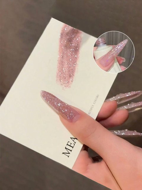 MIANEL Nagellack Pink Flash Glitter Gel, 12 ml, Rosa, Glänzend - Bild 1