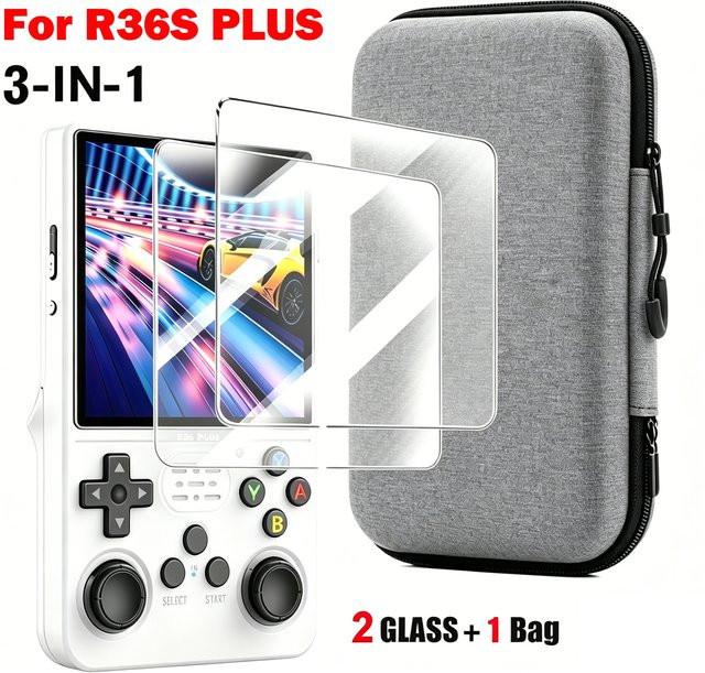 BOYHOM R36 PLUS Premium Tragetasche und Silikonhülle für Kratzschutz als Zubehör für deine Konsole in Grau und Transparent - Bild 1