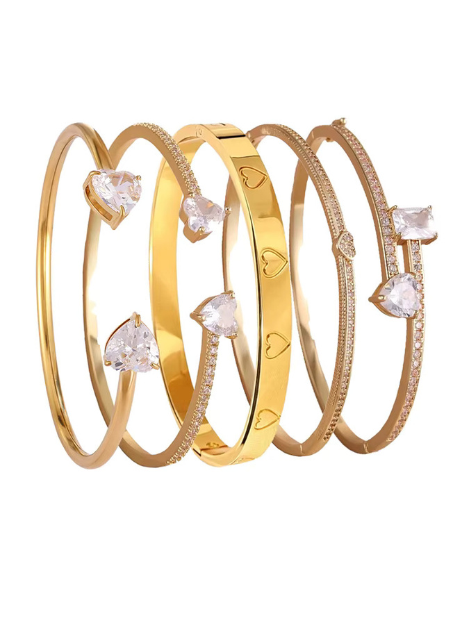 ZAKOL Armbänder, Zirkonia, Edelstahl, Gold, Damen - Bild 2