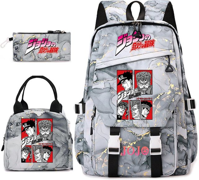 Bandai JoJo's Bizarre Adventure Anime Rucksack-Set 3-teilig mit Brotdose und Federmäppchen in Multicolour - Bild 1