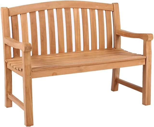 GarWoh Gartenbank Swindon aus Teakholz in Braun mit Armlehnen für Garten und Terrasse - Bild 1
