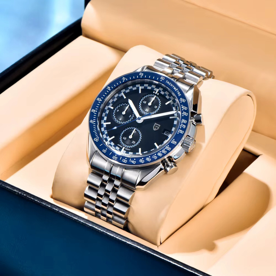 PAGANI DESIGN Chronograph, Edelstahl, Quarz, Grün, Herren - Bild 4