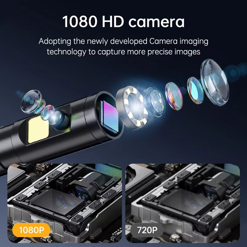 KERUI Industrie-Endoskopkamera mit zwei Objektiven, 1080P digitale Inspektionskamera mit 4,3-Zoll-IPS-Bildschirm, Schwarz - Bild 2