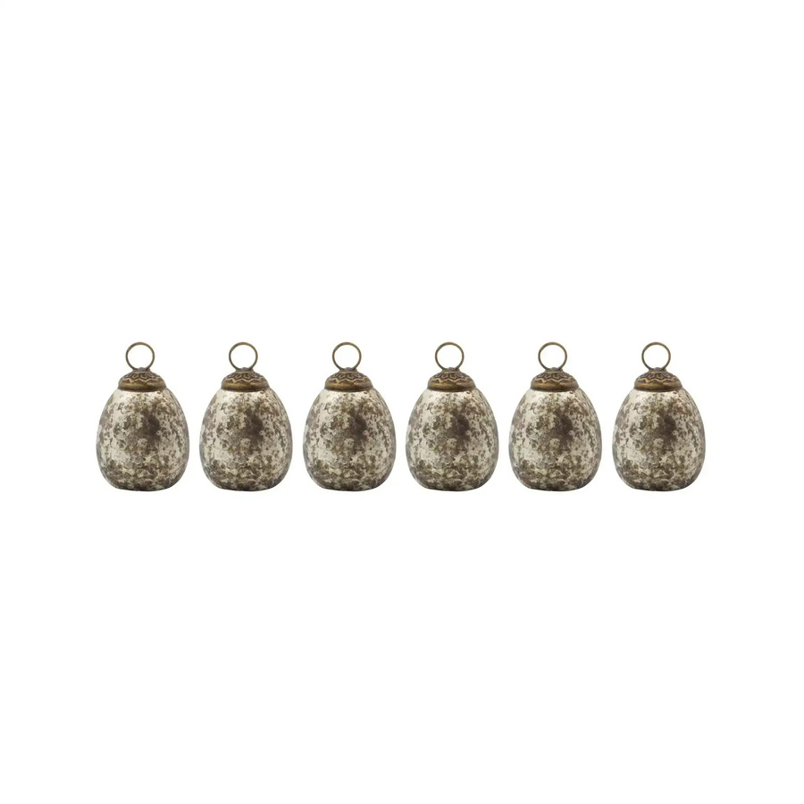 House Doctor Kartenhalter Set aus Glas in Antiksilber für den Tisch, 6 Stück - Bild 1