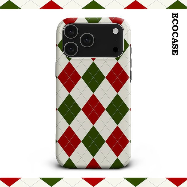 Argyle Classic Christmas Handyhülle für iPhone 17 16 15 14 13 12 11 Pro Max Plus mit doppelschichtiger Rückseite in Multicolour - Bild 1