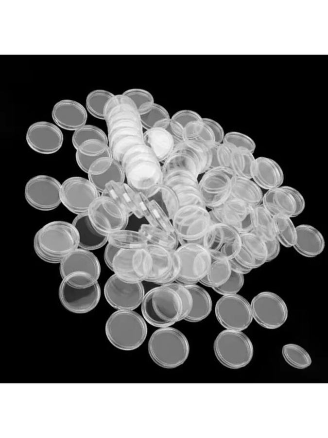 100 Stück transparente runde Münzkapseln aus Kunststoff mit 33 mm Durchmesser zum Schutz deiner Münzen - Bild 5