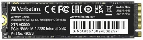 Verbatim Vi3000 Interne M.2 PCIe NVMe SSD 2TB Schwarz - Bild 1