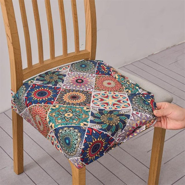 Bestbags Bedruckter Stuhlbezug aus Stretch-Material in Multicolour für Esszimmerstühle - Bild 1