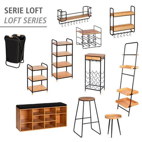 Wenko Wäschesammler Loft mit Bambus-Tragegriffen, Schwarz, 115 l - Bild 3