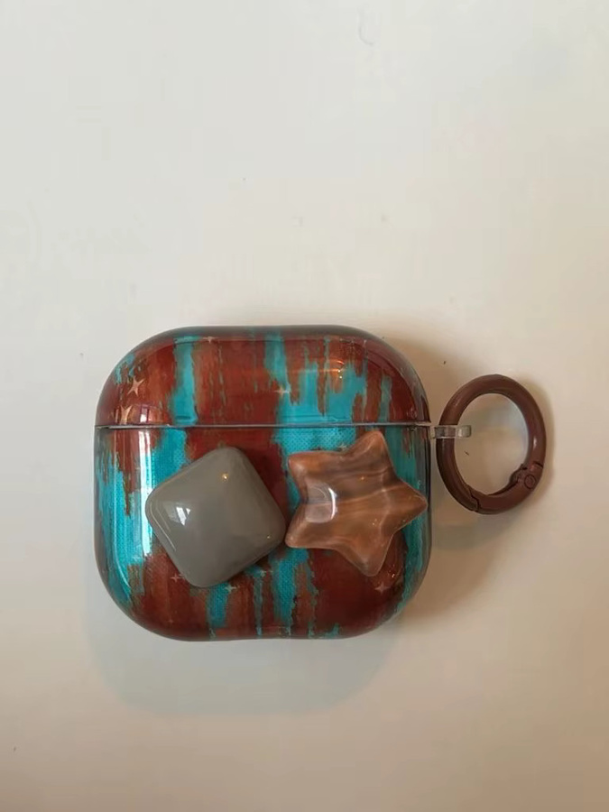 Art Color Collision Kopfhörerhülle mit unregelmäßigem Streifen- und geometrischem Muster für Apple AirPods 1, 2, 3, 4 und Pro 2, Multicolor - Bild 6