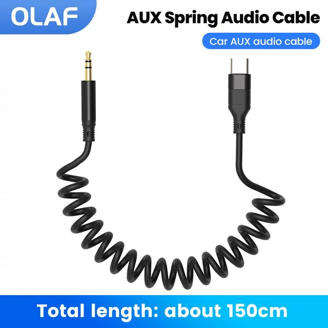 Olaf USB-C auf 3,5-mm-Klinke Aux-Adapter für Auto und Telefon, Schwarz - Bild 1