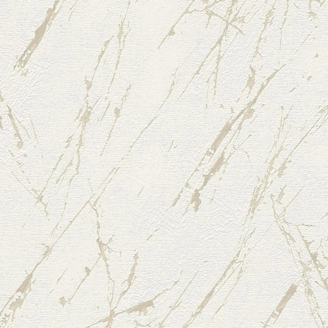 PROFHOME Vlies Tapete in Marmoroptik mit abstrakten Elementen, Farbe: Weiß, Creme, Beige und Gold, Breite: 0,53 m, Länge: 10,05 m - Bild 1