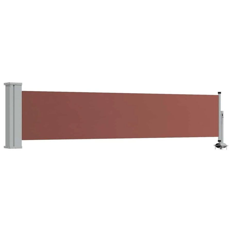 vidaXL Ausziehbare Seitenmarkise aus Polyester und Stahl in Braun, Höhe: 60 cm, Breite: 300 cm - Bild 2