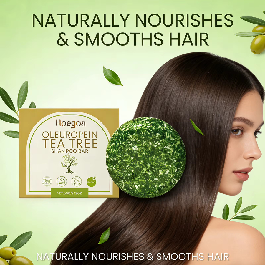 HOEGOA Shampoo-Bar Oleuropein & Teebaumöl, Fettiges Haar, Unisex - Bild 4