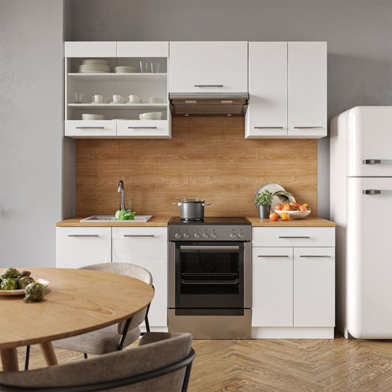 Vicco Küchenzeile Fame-Line Einbauküche in Weiß Hochglanz mit Soft-Close-Türen, Breite: 200 cm - Bild 2