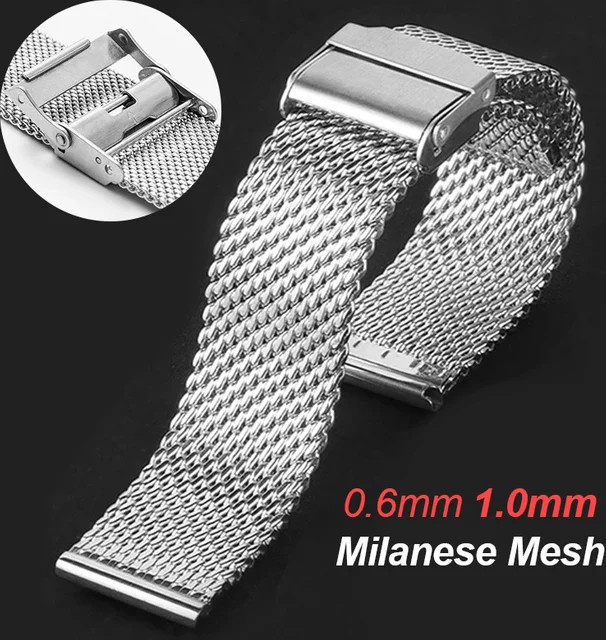 HQstrap Uhrenarmband Mesh, Edelstahl, Silber, Unisex - Bild 1