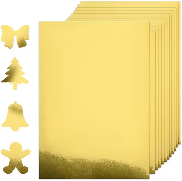 A4 Glänzender Goldkarton Spiegelpapier 250 g/m2 für DIY-Projekte und Basteln in Gold - Bild 1