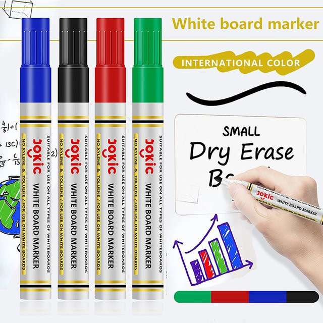 Whiteboard-Marker Set mit 4 Farben in Multicolour und Blau, trocken abwischbare Whiteboard-Stifte mit Bullet-Spitze für Büro und Schule - Bild 1