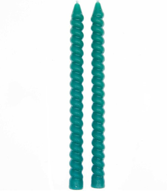 Rico Design Spiralkerzen in Smaragd, Höhe: 18 cm, Durchmesser: 1,4 cm - Bild 1
