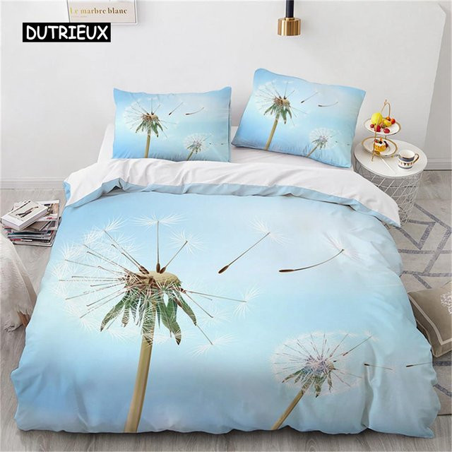 Bettwäscheset Flylo aus Mikrofaser mit blauem Himmel und weißen Wolken, Bettbezug und Kissenbezug in Natur-Design, Breite: 228 cm - Bild 1