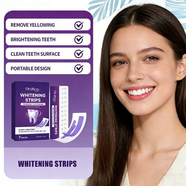 Oralhoe Zahnaufhellungs-Gel-Streifen-Set, 7-teilig, Lila - Bild 1
