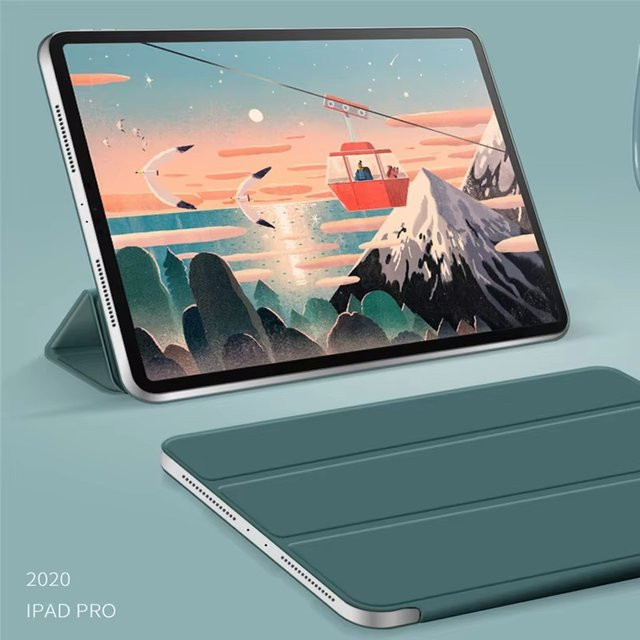 Smart Folio Hülle für Apple iPad Pro 13 2025 M5 und iPad Pro 11 M4 mit Schutzclip und Folie in Grün - Bild 1
