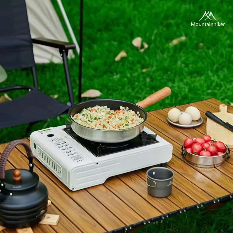MOUNTAINHIKER Outdoor Camping Bratpfanne aus Edelstahl mit Antihaftbeschichtung in Schwarz für Induktionsherde - Bild 2