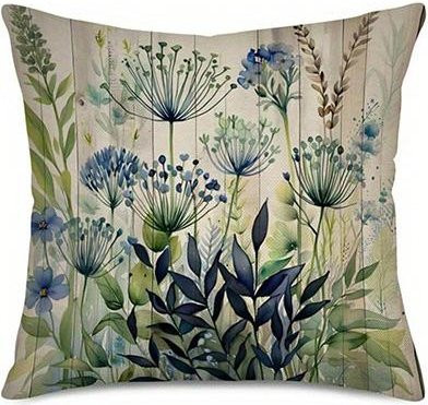 JMG Clothing Kissenhülle mit botanischem Blumenmuster, doppelseitig bedruckter Kurzplüsch, Multicolour, B/B: 45 x 45 cm - Bild 1