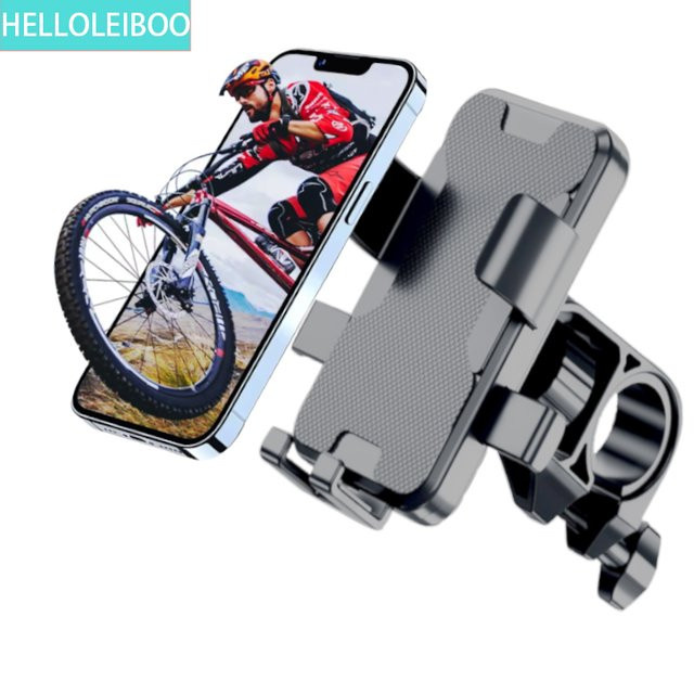 HELLOLEIBOO Universelle Fahrrad-Handyhalterung und Motorrad-Handyhalter in Schwarz mit 360 Grad Drehung und stoßfester GPS-Halterung - Bild 1