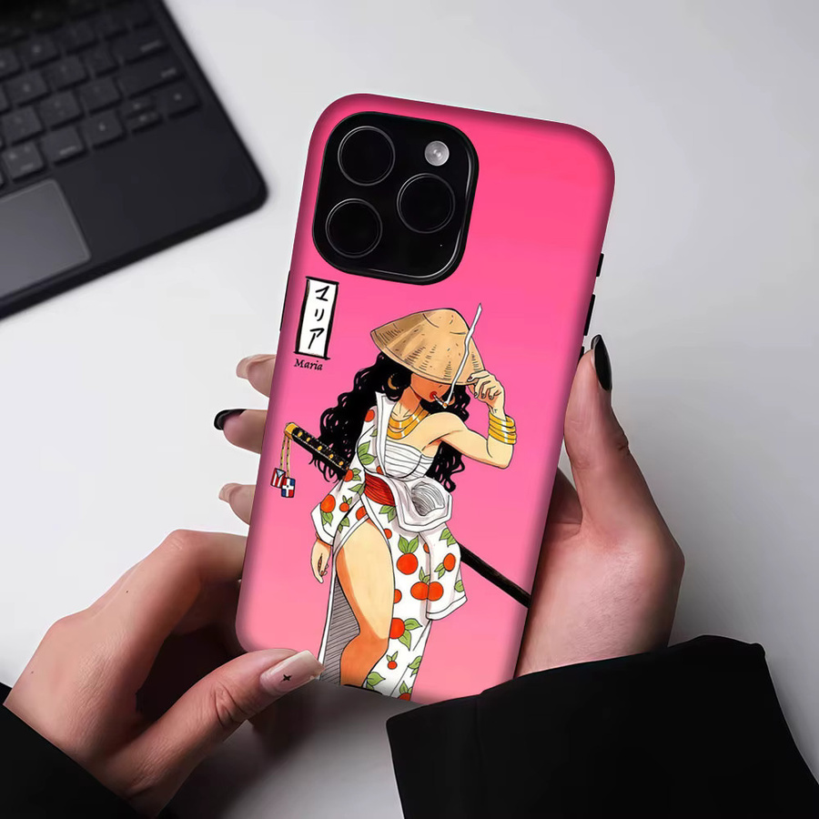Aurbe Matte 2-in-1 MagSafe Hülle Samurai Chic Maria für iPhone 17 16 15 14 Plus Pro Max in Pink - Bild 5