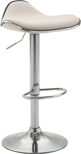 TPFLiving Barhocker Shangrila mit Chromoptik Metallgestell und Stoffbezug in Creme/Beige - Bild 1