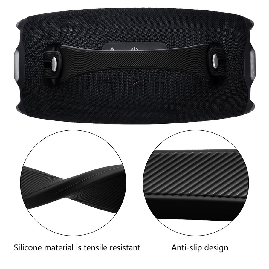 Rutschfester Silikon-Tragegurt in Schwarz als Zubehör für JBL Xtreme 4, 3 und 2 Lautsprecher - Bild 4