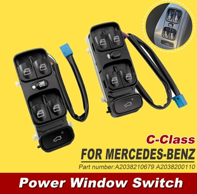Malcayang Auto Power Control Fenster Schalter für Mercedes Benz C-Klasse W203 in Schwarz - Bild 1
