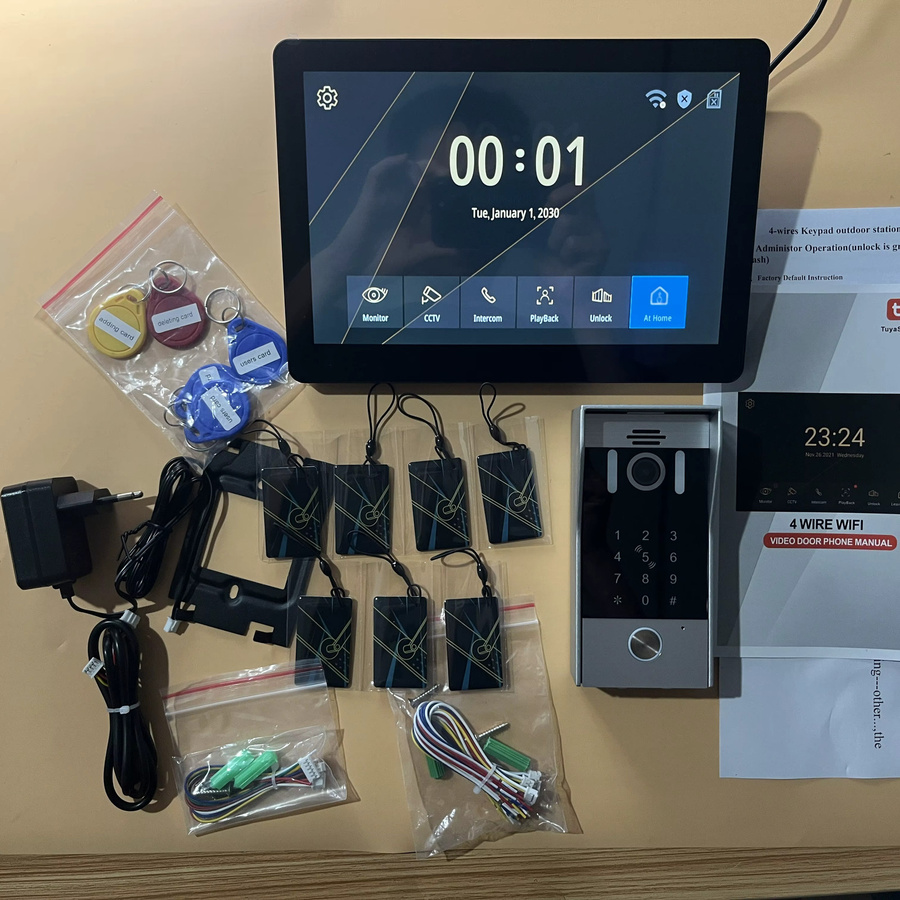 TuYa ACDML 4-Draht WLAN Video-Gegensprechanlage in Silber mit 1080P wasserdichter Kamera, Touchscreen und Fingerabdruck-Entsperrung - Bild 5